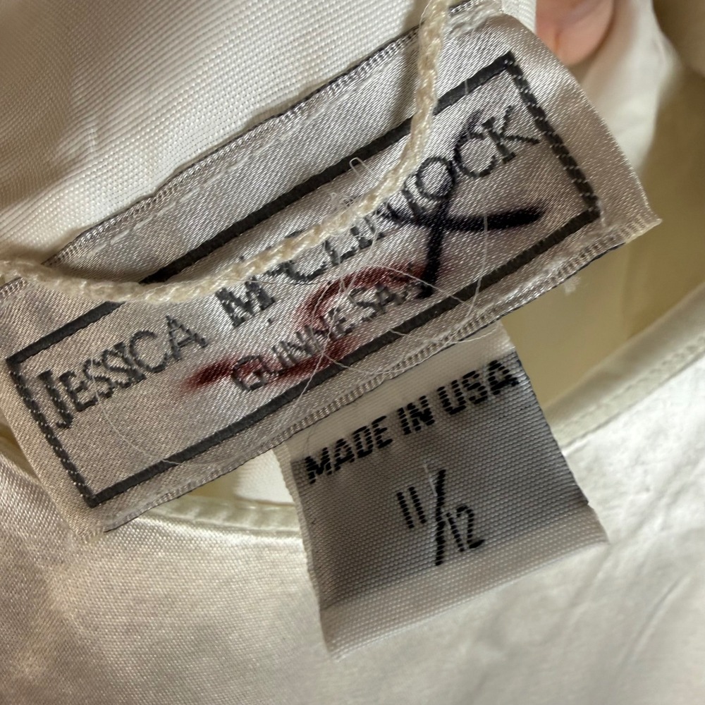 NWT VTG Jessica McClintock Slip Dress W 11/12 Ivory Satin Rhinestone Bridal Rush - Picture 6 of 7